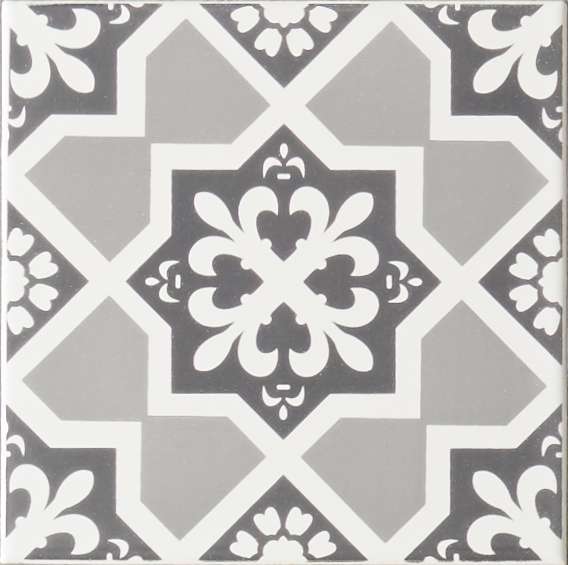 Original Style Odyssey Grey on Brilliant White Tile 15x15cm-Liberté-IM-0002554