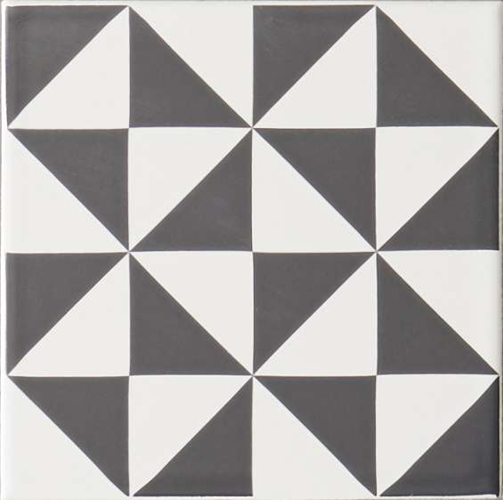 Original Style Odyssey Grey on Brilliant White Tile 15x15cm-St Malo-IM-0007579