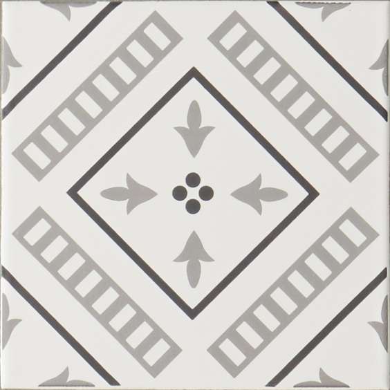 Original Style Odyssey Grey on Brilliant White Tile 15x15cm-Vannerie-IM-0002928