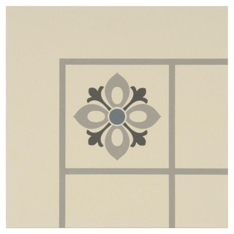 Original Style Odyssey Primo Bohemia Corner Light Blue, Light Grey and Dark Grey on White 15x15cm-