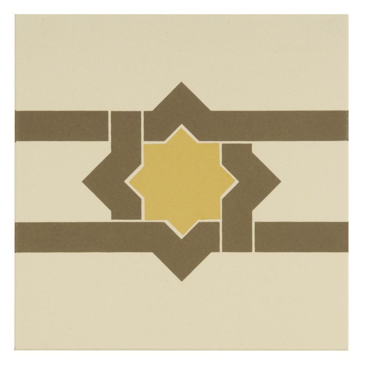 Original Style Odyssey Primo Iberian Border Summer Yellow and Regency Bath on White 15x15cm-