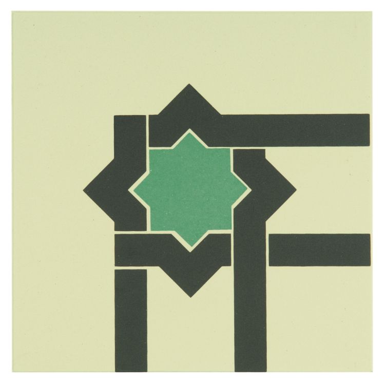 Original Style Odyssey Primo Iberian Corner Dark Grey and Dark Jade on White 15x15cm-