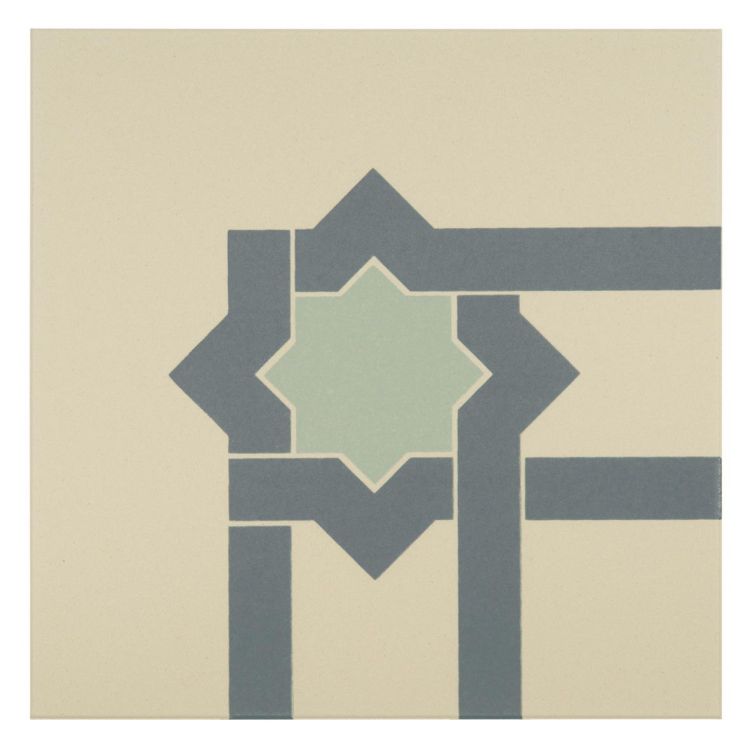 Original Style Odyssey Primo Iberian Corner Denim and Light Jade on White 15x15cm-
