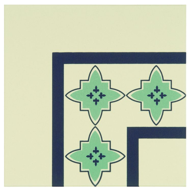 Original Style Odyssey Primo Marrakech Corner Dark Blue and Dark Jade on White 15x15cm-