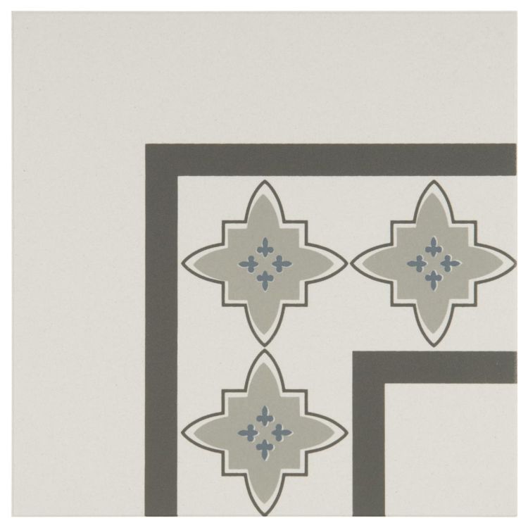 Original Style Odyssey Primo Marrakech Corner Light Blue, Light Grey and Dark Grey on Dover White 15x15cm-