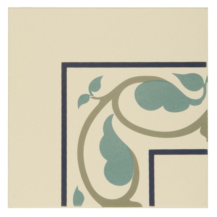Оriginal Style Odyssey Primo Moroccan Internal Corner Dublin, Dark Blue and Dark Jade on White 15x15cm-