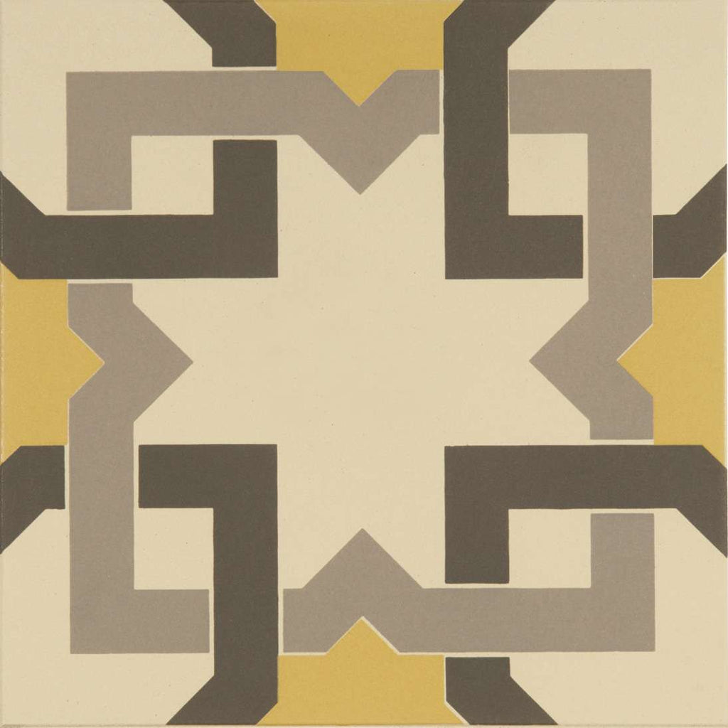 Original Style Odyssey Primo Ottoman Summer Yellow, Light Grey and Dark Grey on White 15x15cm-