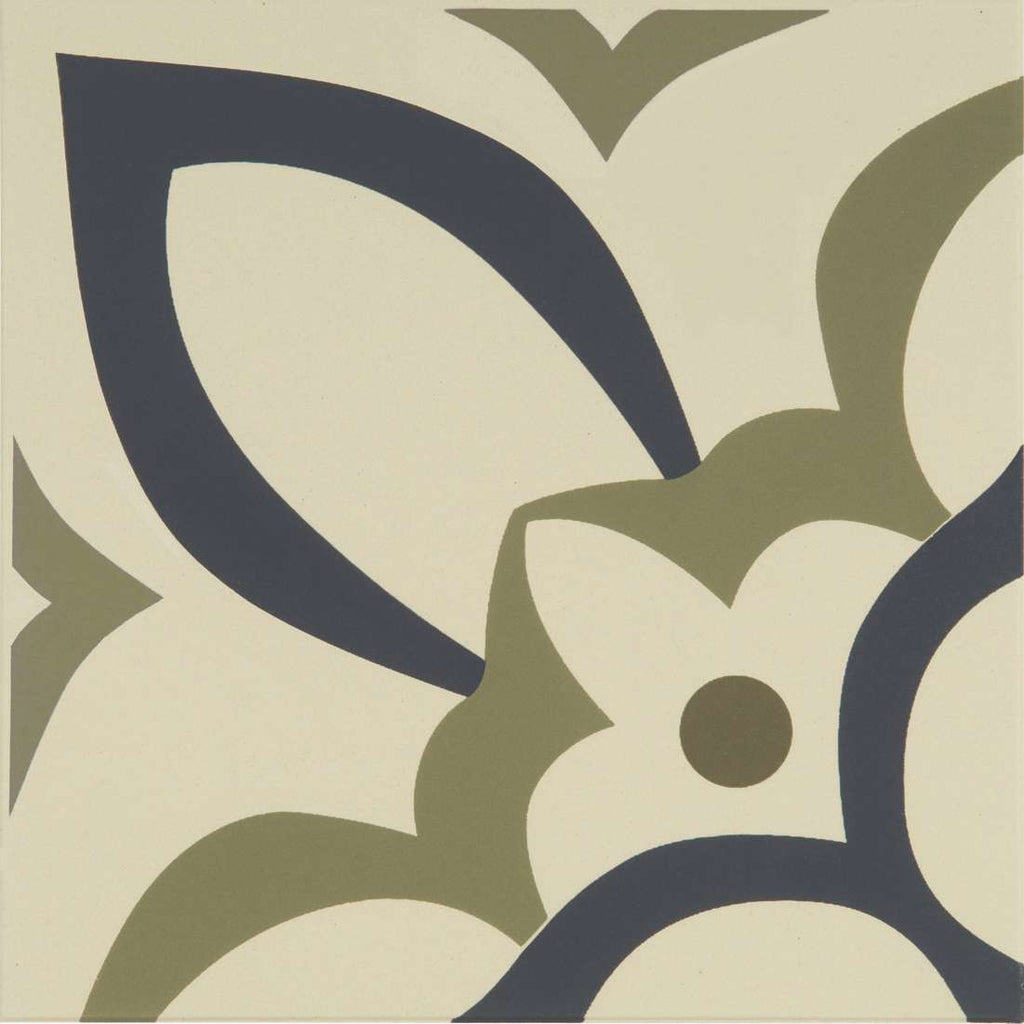 Original Style Odyssey Primo Renaissance Dublin, Khaki and Dark Blue on White 15x15cm-