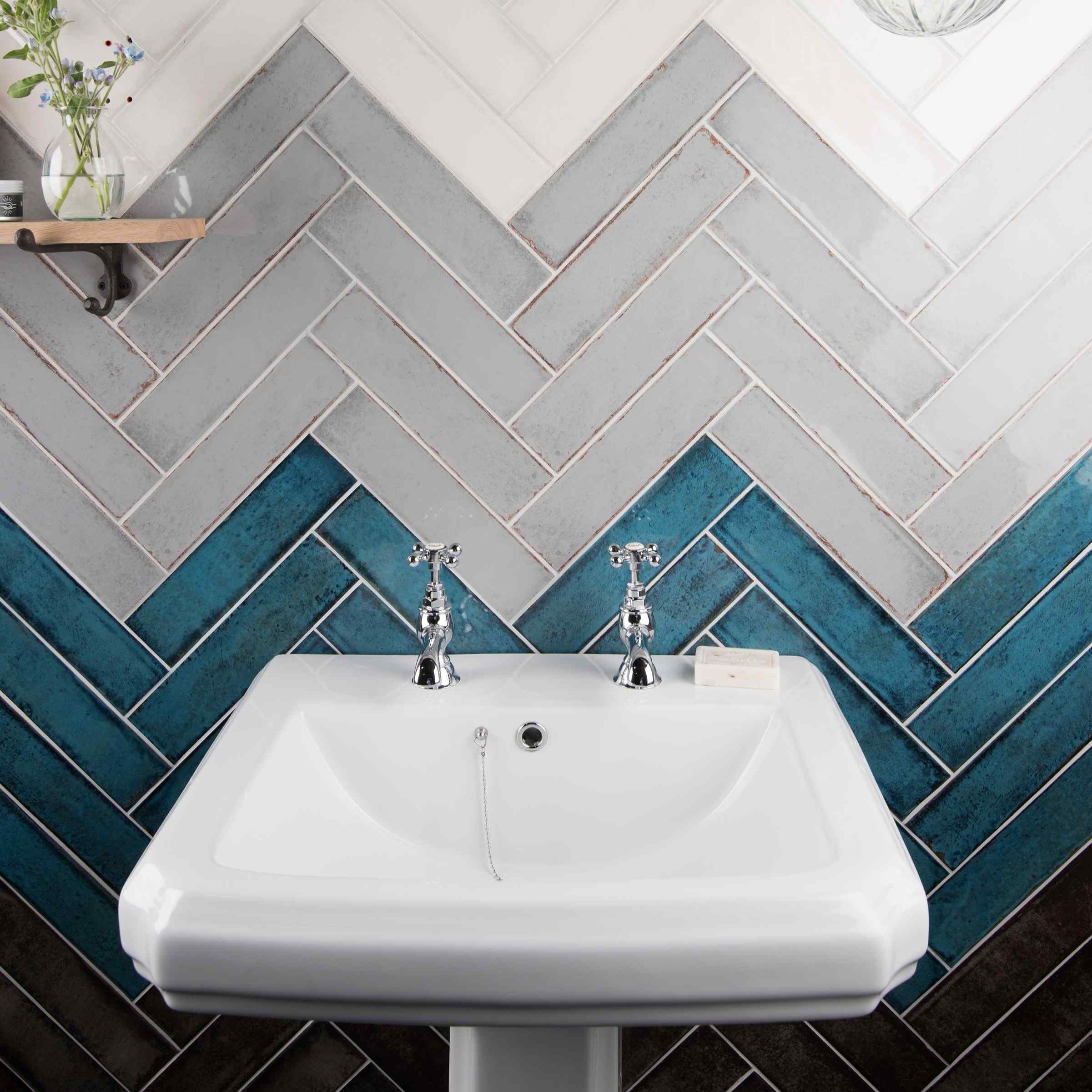 Original Style Tileworks Montblanc Blue Tile 7.5x30cm-