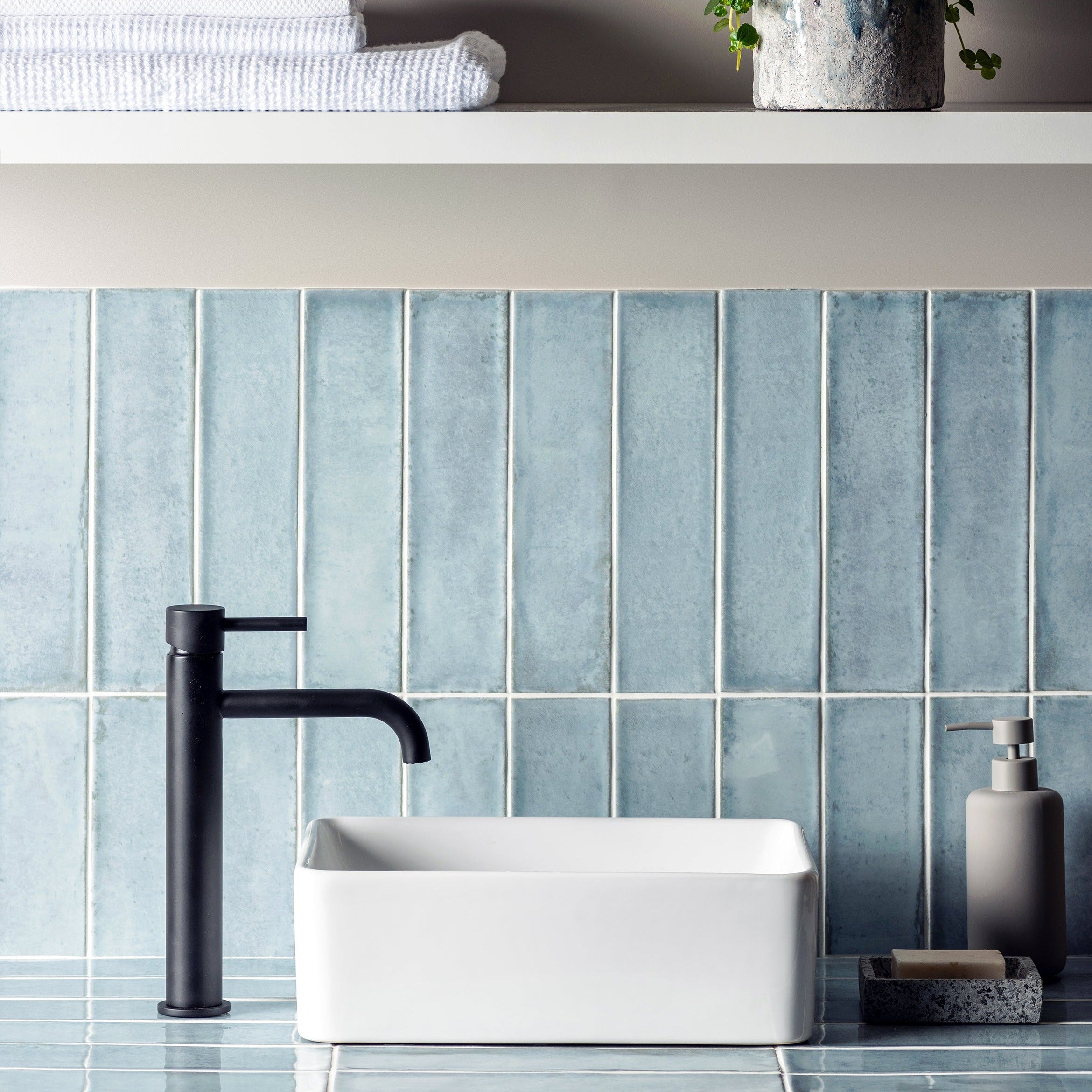 Original Style Tileworks Montblanc Denim Ceramic Wall Tile 20x60cm-