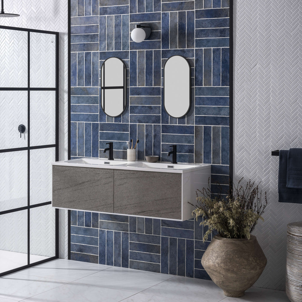 Original Style Tileworks Oken Brick Blue Tile 7.5x30cm-