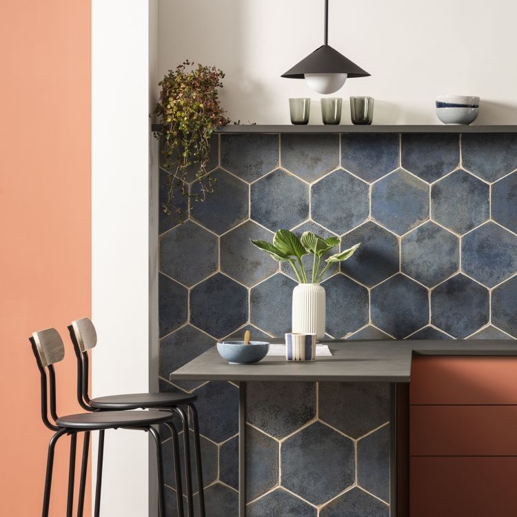 Original Style Tileworks Oken Hexagon Blue Tile 20x30cm-