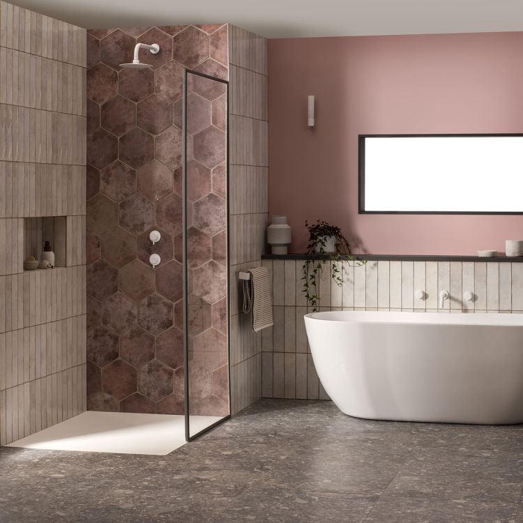 Original Style Tileworks Oken Hexagon Garnet Tile 20x30cm-