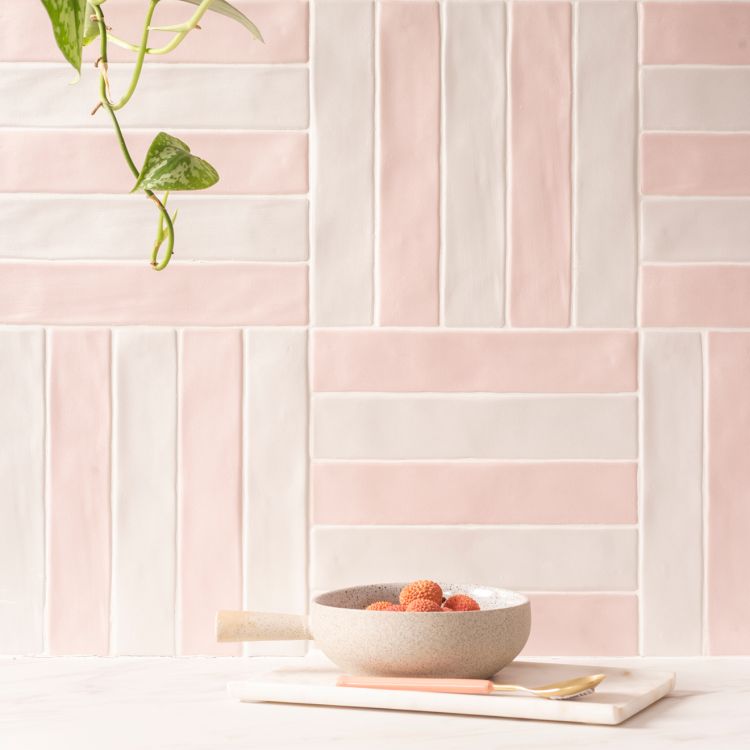 Original Style Tileworks Sherbet Pink Brick Tile 5x25cm-