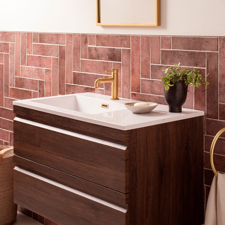 Original Style Tileworks Style Oken Brick Garnet Tile 7.5x30cm-