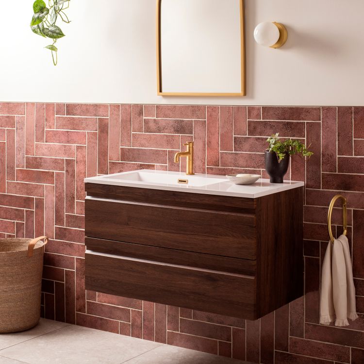 Original Style Tileworks Style Oken Brick Garnet Tile 7.5x30cm-