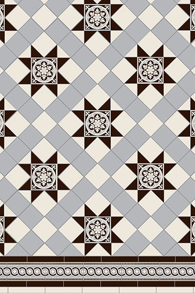 Original Style Victorian Blenheim 3 colour Pattern-Floor-Tile