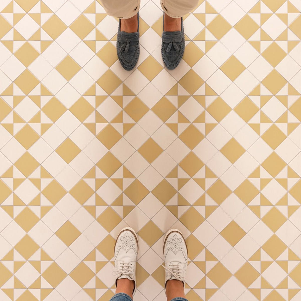 Original Style Victorian Braemar Hawthorn Yellow and Dover White Pattern-Floor-Tile
