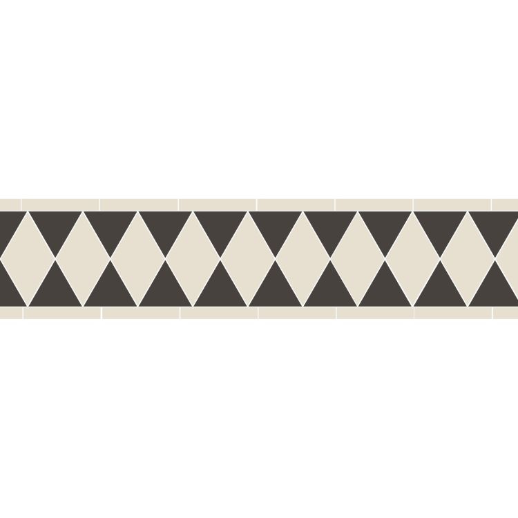 Original Style Victorian Burns Black and Dover White Border-Floor-Tile