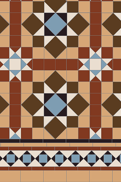Original Style Victorian Chatsworth 6 colour Pattern-Floor-Tile
