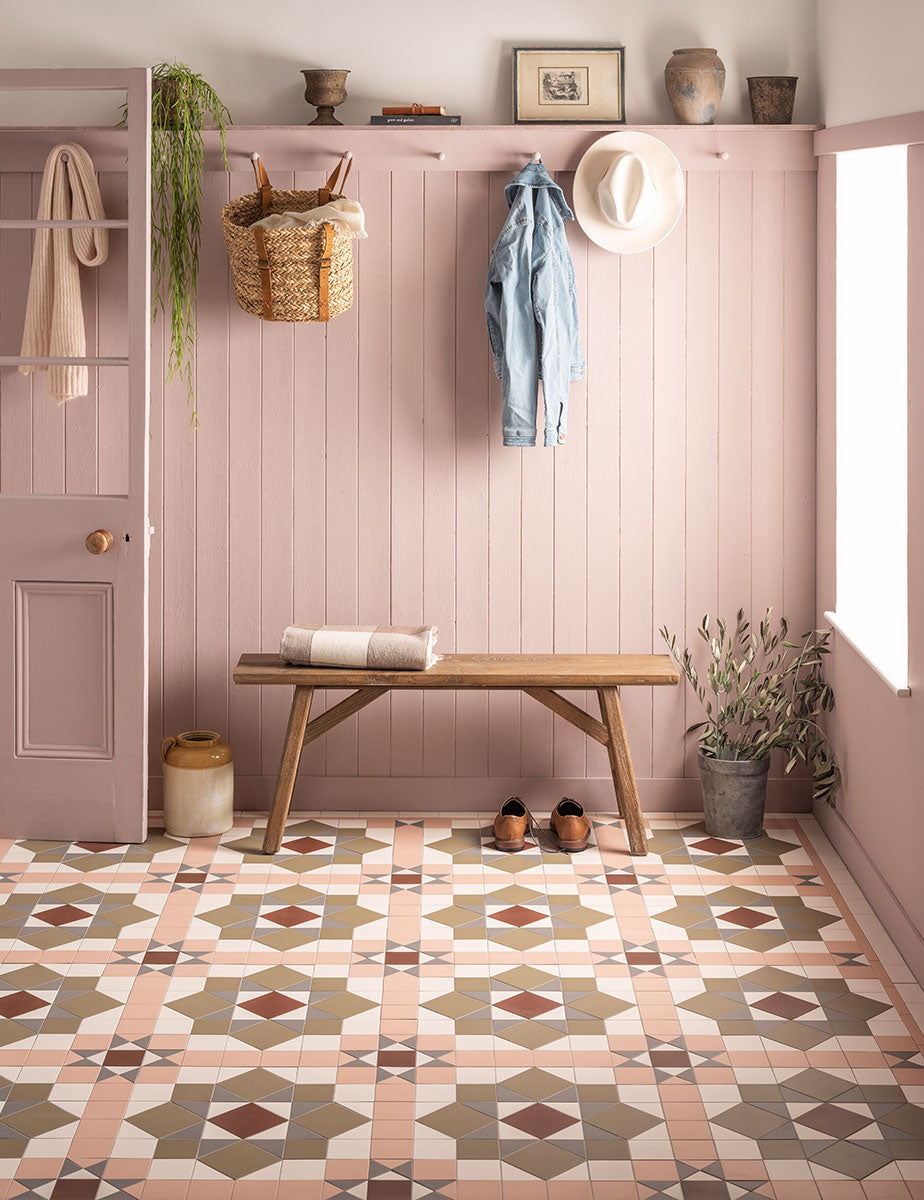 Original Style Victorian Chatsworth Carnation Pink Pattern-Floor-Tile