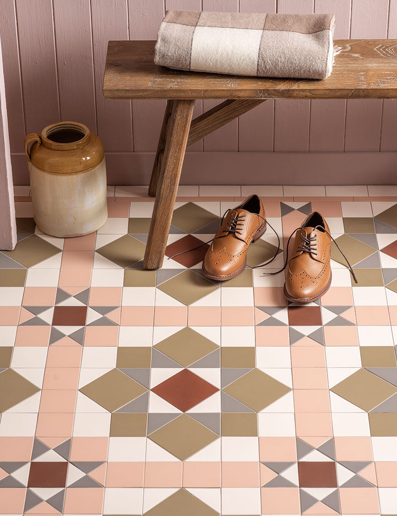 Original Style Victorian Chatsworth Carnation Pink Pattern-Floor-Tile