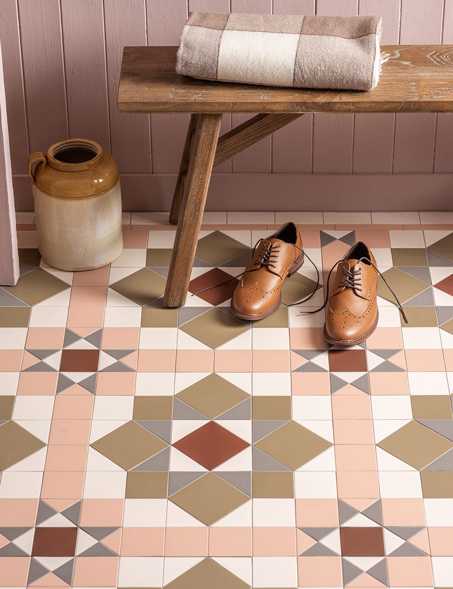 Original Style Victorian Chatsworth Carnation Pink Pattern-Floor-Tile