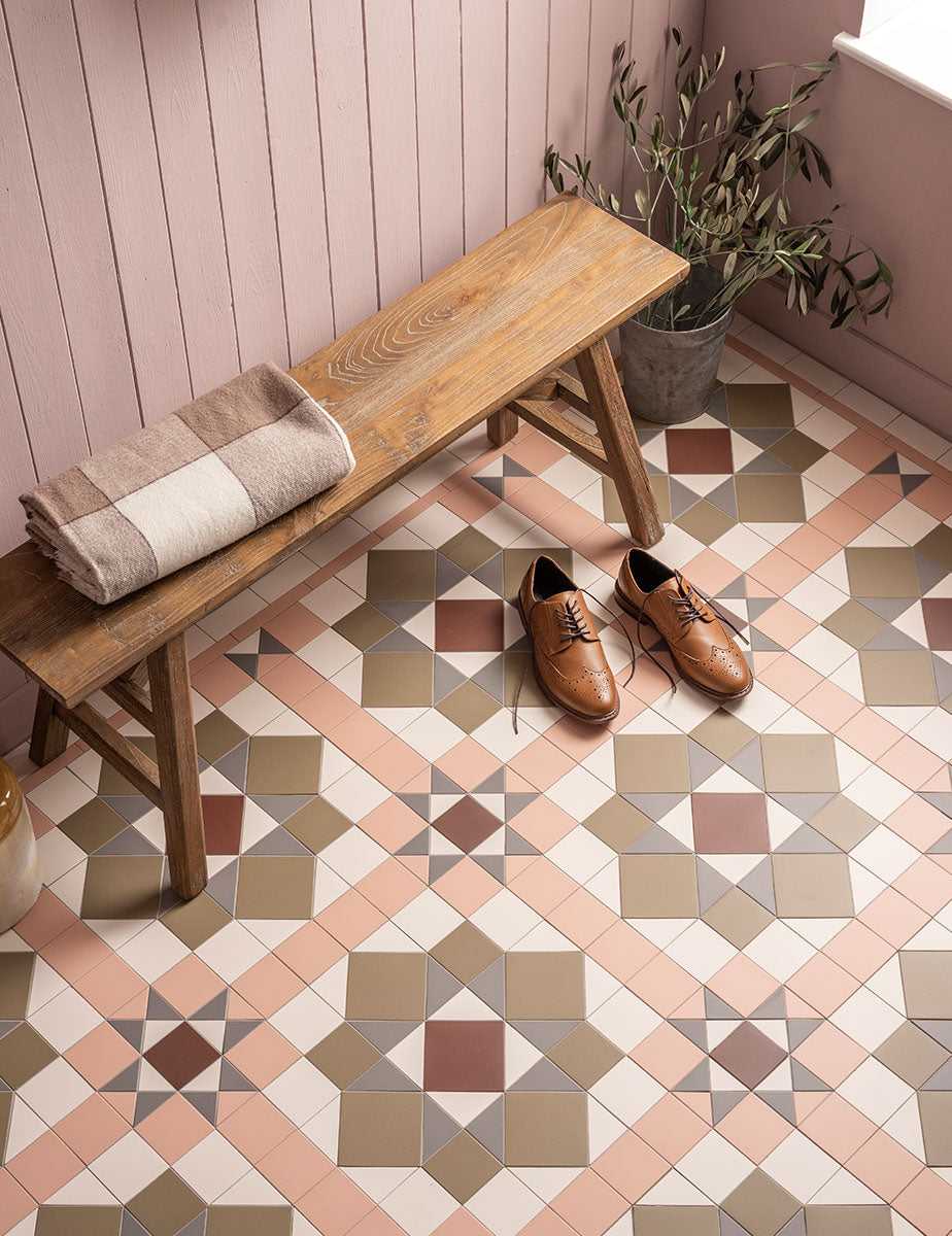 Original Style Victorian Chatsworth Carnation Pink Pattern-Floor-Tile