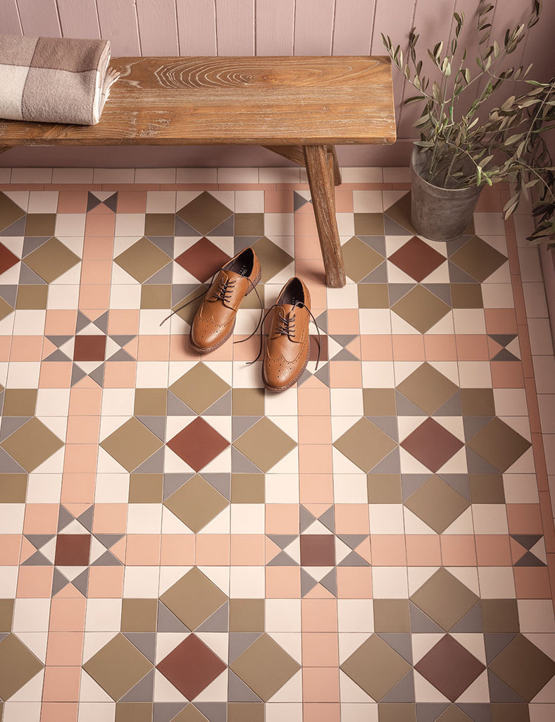 Original Style Victorian Chatsworth Carnation Pink Pattern-Floor-Tile