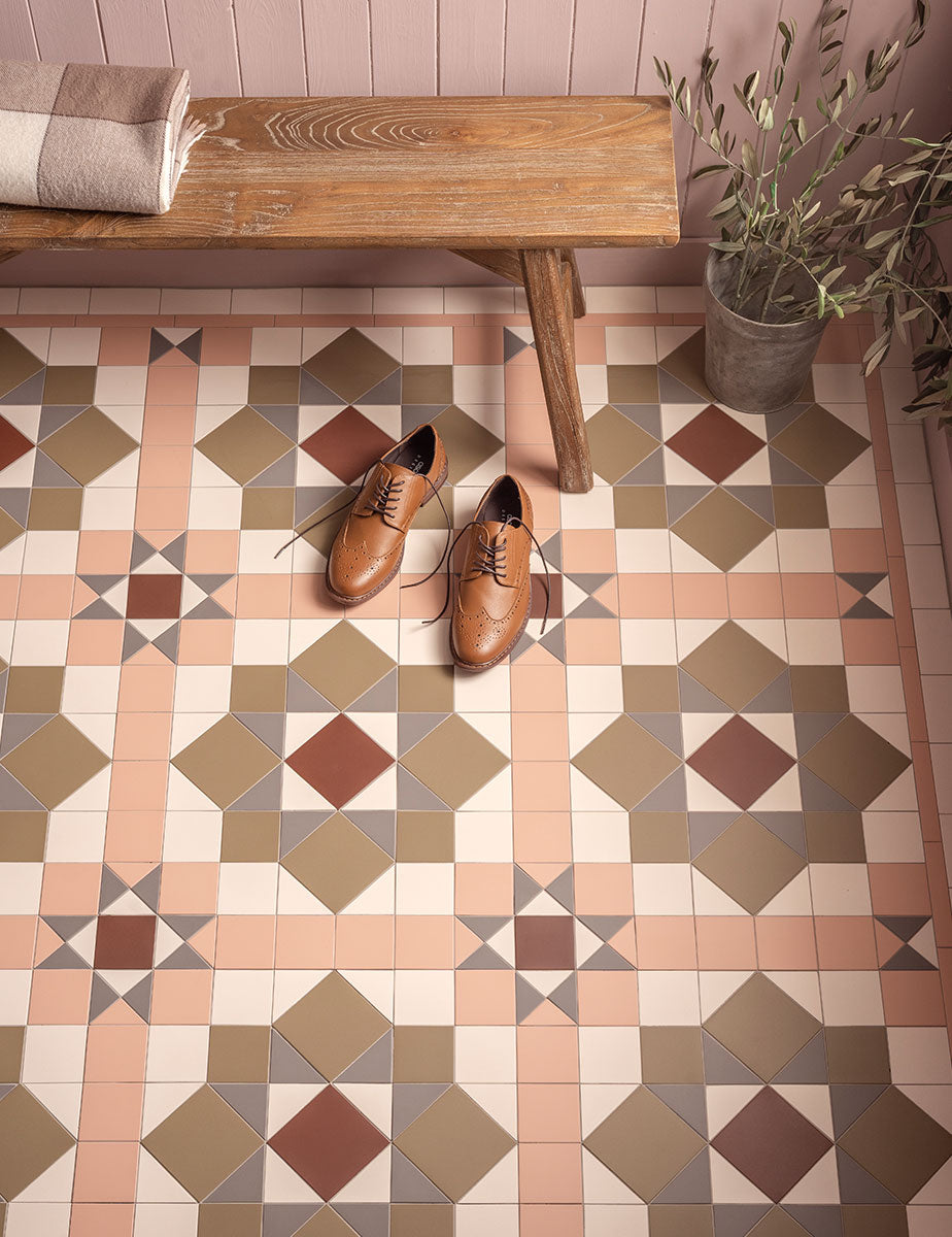 Original Style Victorian Chatsworth Carnation Pink Pattern-Floor-Tile
