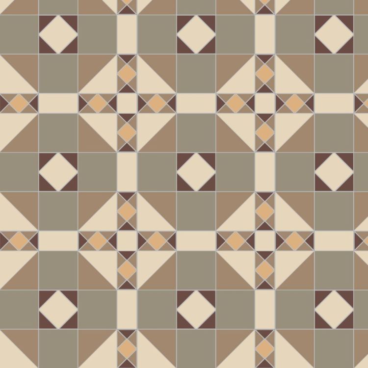 Original Style Victorian Colchester Holkham Dune, White, Old London, Brown Pattern-Floor-Tile