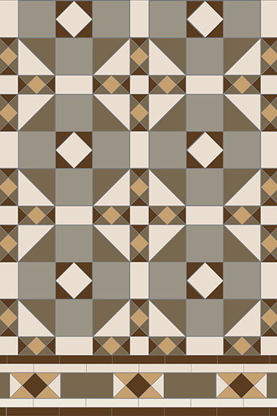 Original Style Victorian Colchester Holkham Dune, White, Old London, Brown Pattern-Floor-Tile