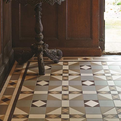 Original Style Victorian Colchester Holkham Dune, White, Old London, Brown Pattern-Floor-Tile