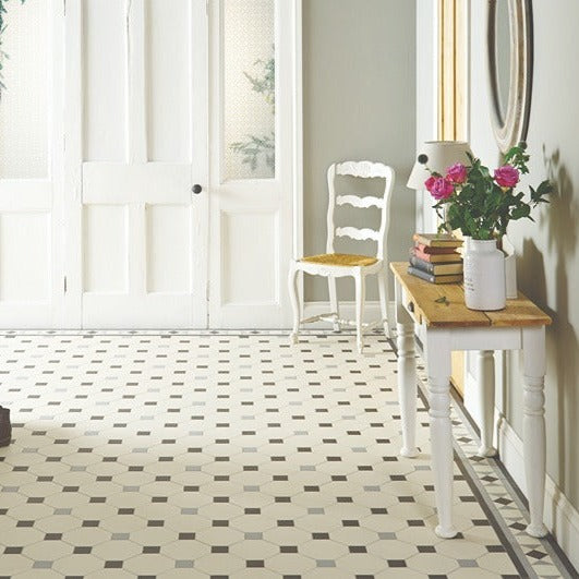 Original Style Victorian Conrad Grey and Black Border-Floor-Tile