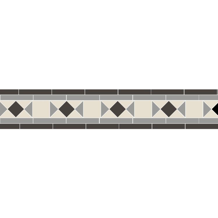 Original Style Victorian Conrad Grey and Black Border-Floor-Tile