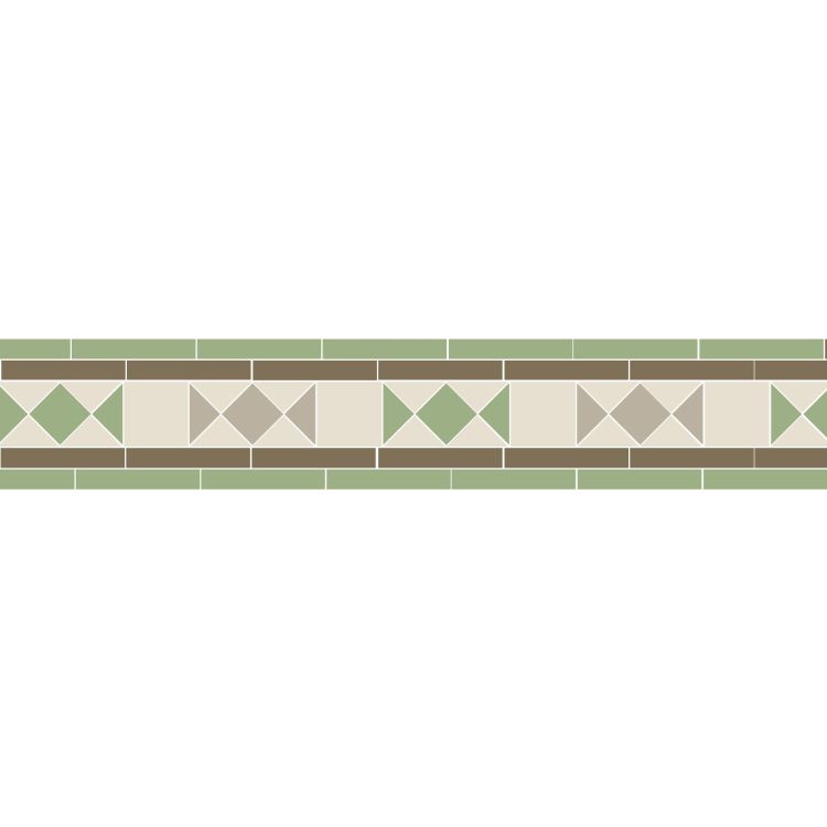 Original Style Victorian Conrad Spring Green and Chester Mews Border-Floor-Tile