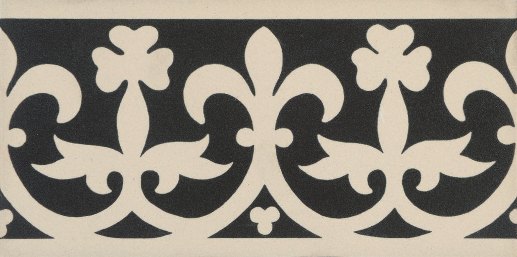 Original Style Victorian Elgin Border-Black on White-IM-0009715-Floor-Tile