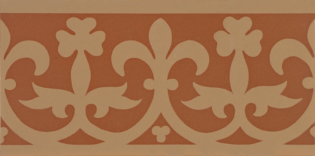 Original Style Victorian Elgin Border-Buff on Red-IM-0014554-Floor-Tile