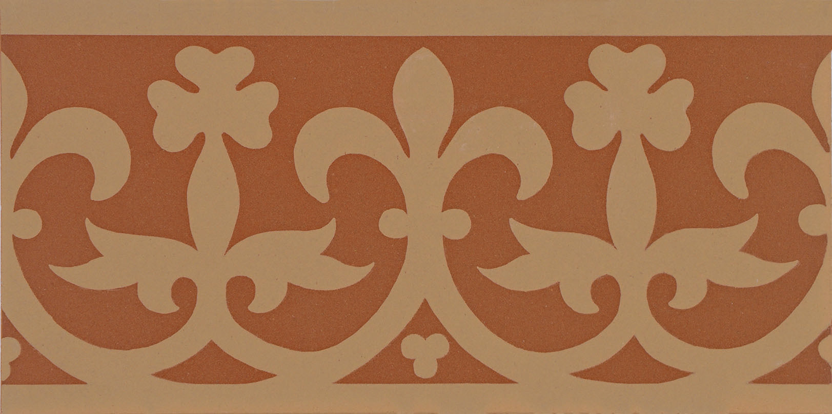 Original Style Victorian Elgin Border-Buff on Red-IM-0014554-Floor-Tile