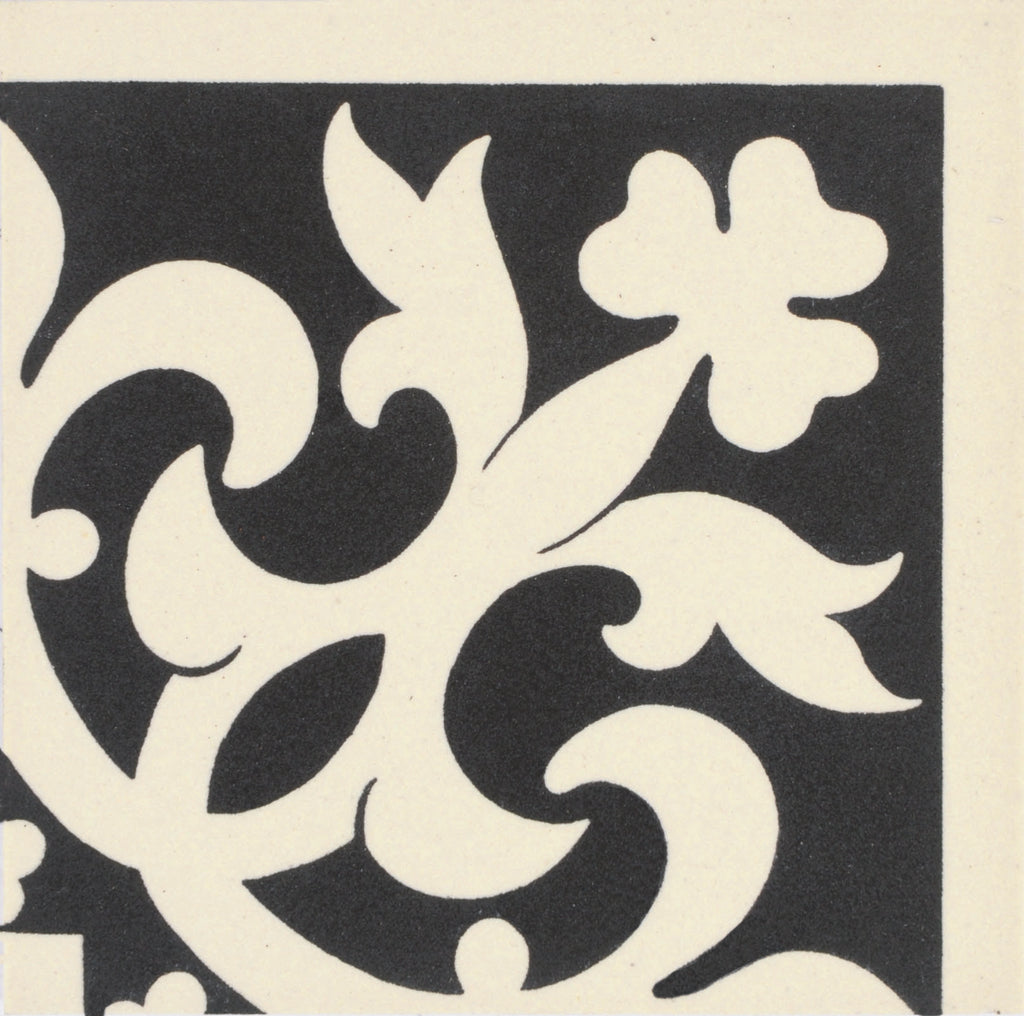Original Style Victorian Elgin Corner-Black on White-IM-0007217-Floor-Tile