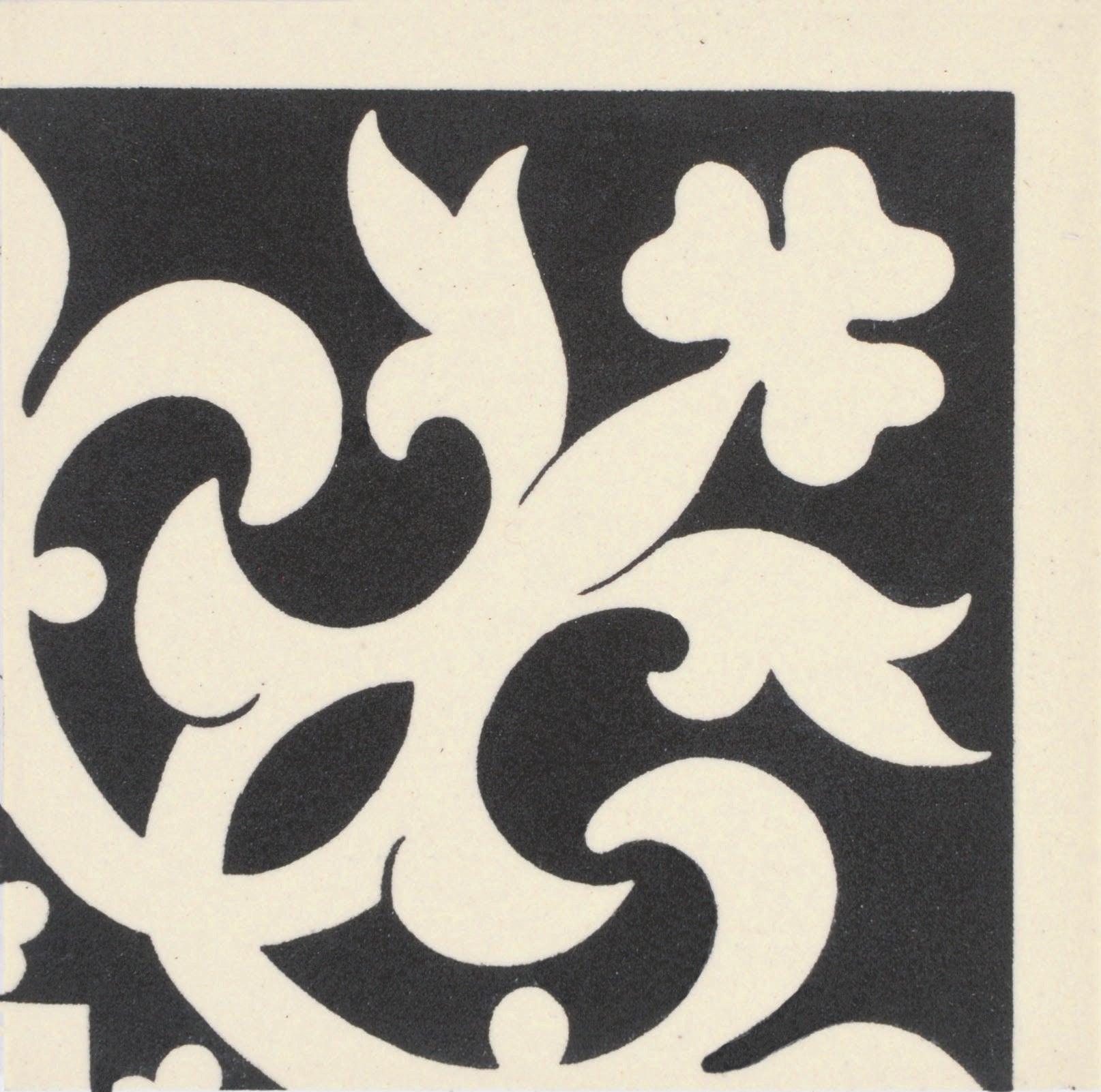 Original Style Victorian Elgin Corner-Black on White-IM-0007217-Floor-Tile