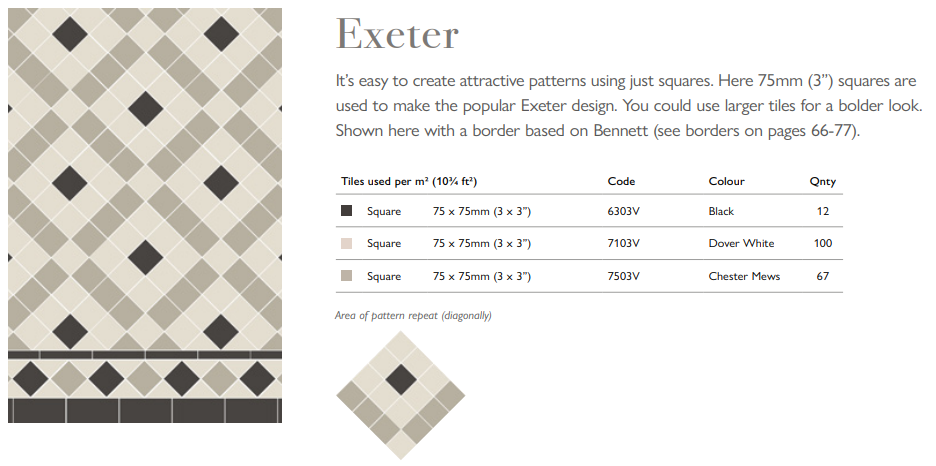 Original Style Victorian Exeter Pattern-Floor-Tile