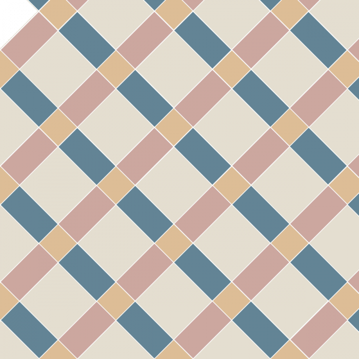 Original Style Victorian Falkirk 4-colour Carnation Pink and Hawthorne Yellow Pattern-Floor-Tile