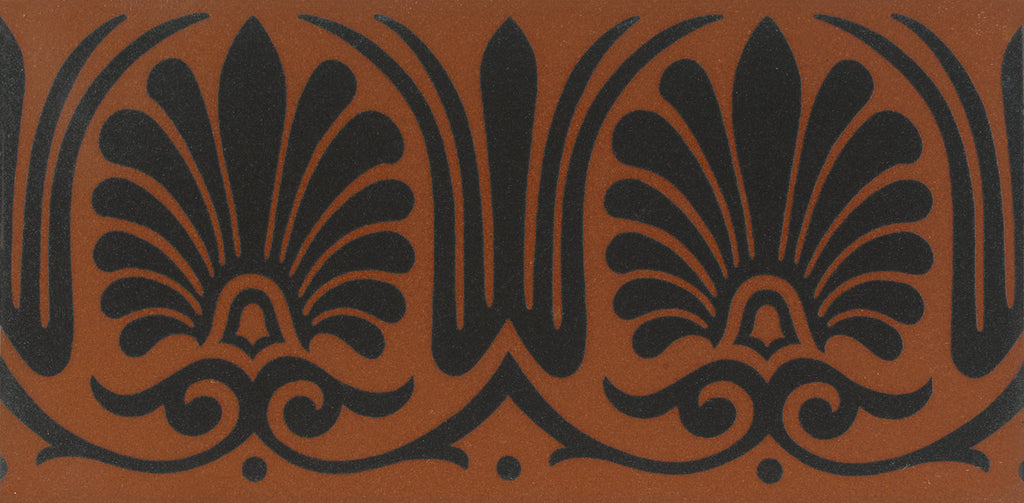 Original Style Victorian Faraday Border-Black on Red-IM-0008319-Floor-Tile