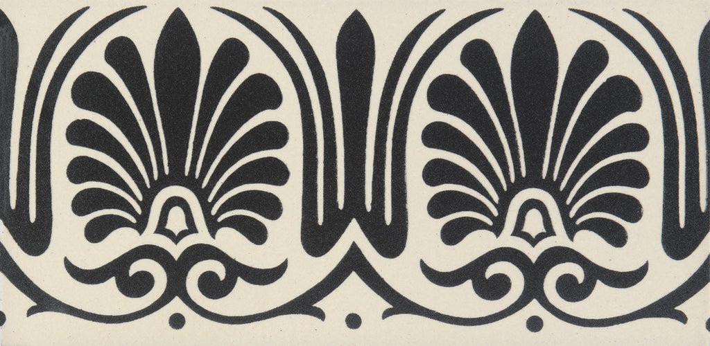 Original Style Victorian Faraday Border-Black on White-IM-0003616-Floor-Tile