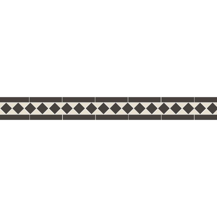 Original Style Victorian Kingsley Black and Dover White Border-Floor-Tile