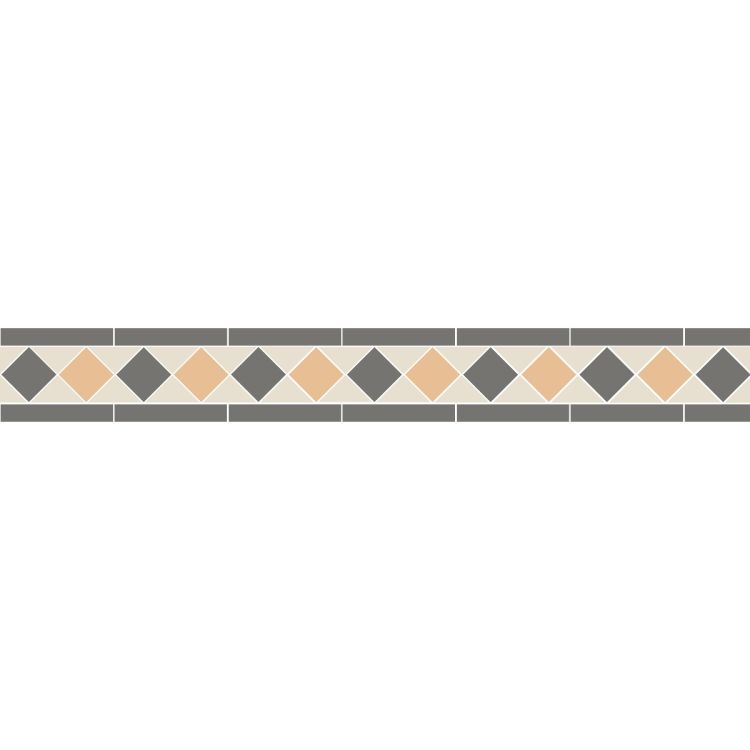 Original Style Victorian Kingsley Revival Grey and Hawthorn Yellow Border-Floor-Tile