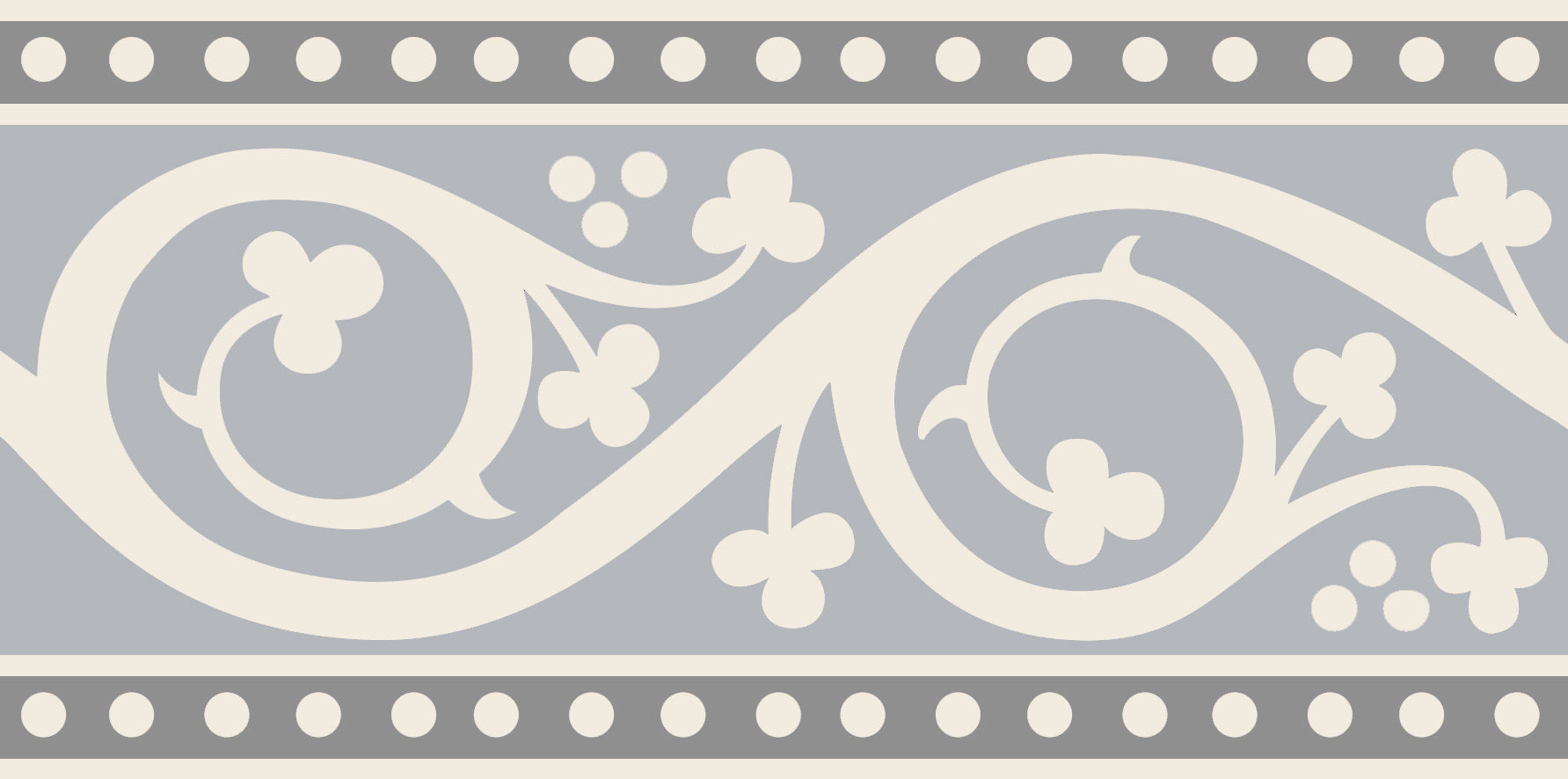 Original Style Victorian Kitchener Border-Grey on Dover White-IM-0030356-Floor-Tile