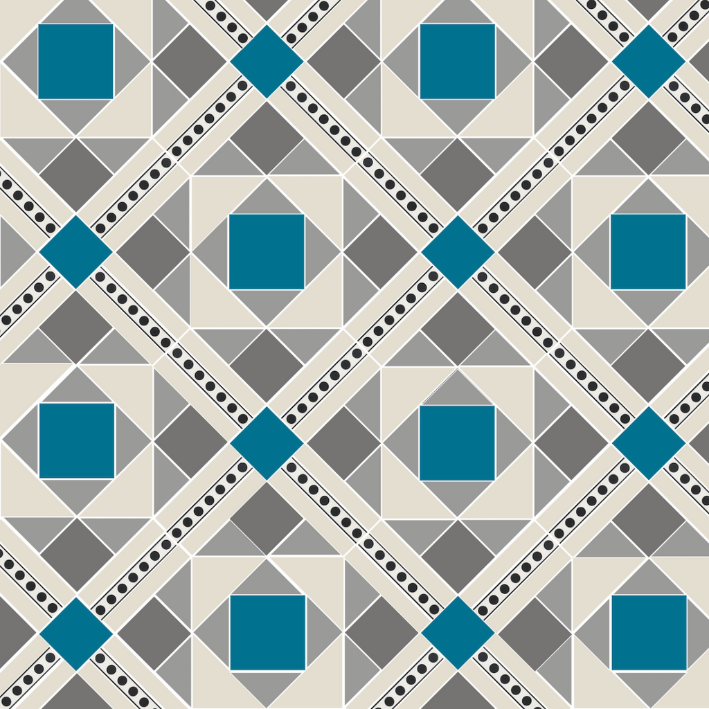 Original Style Victorian Lindisfarne with Melbourne Pattern-Floor-Tile