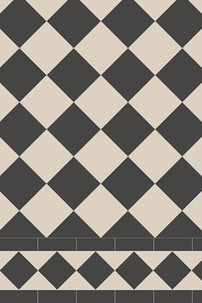 Original Style Victorian Oxford Black and White Pattern-Floor-Tile